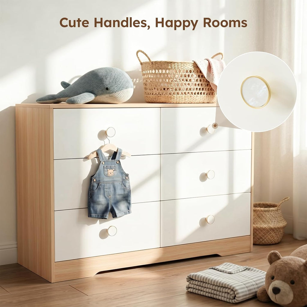 White Baby Dresser for Nursery Bedroom, 6 Drawer Organizer for Closet