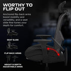 RESPAWN SPIRE Ergonomic Office Chair with Lumbar Support, Headrest, Adjustable Arms and Cooling Gel Seat Cushion, Comfy Breathable Mesh Seat for Home Office, High Back Reclining Gaming Chair - Black