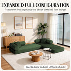 79" Corduroy Sofa Bed, Boneless Couch in a Box with 2 Pillows, High-Density Foam 4-in-1 Foldable Sleeper Futon Loveseat for Small Spaces, No Assembly, Side Pockets, Hex Arm Hunter Green