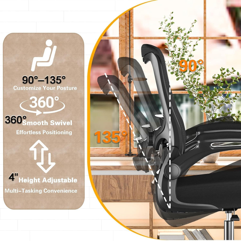 Ergonomic Office Chair - High Back Desk Chair with Adjustable Lumbar Support, Breathable Mesh Back, 330LBS Capacity, Easy Assembly, for Home Office Executive Computer Task