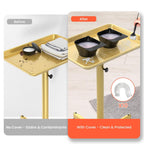 TASALON Rolling Salon Tray,Mobile Styling Station with Wheels Aluminum Rolling Tray Trolley for Salon Essentials, Adjustable Heightfor Hairstylist Tray with 10 PCS Disposable Salon Tray Cover,Gold