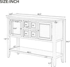 P PURLOVE Console Table Buffet Sideboard Sofa Table with Drawers Cabinets and Bottom Shelf (Light Navy)
