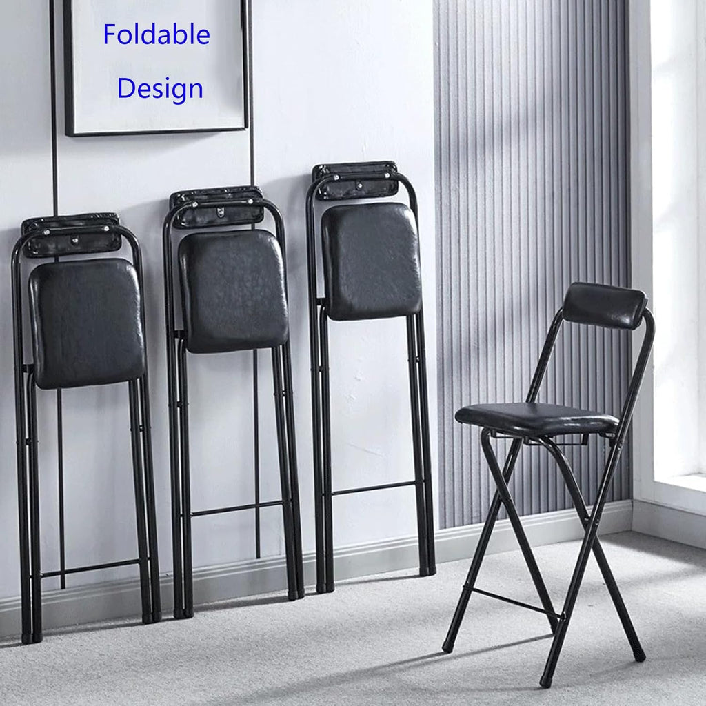 Mid-Century Modern Counter Stools, Counter Stool, Light Weight Folding Chair, for Wedding, Banquets, Celebrations, Dinning, Office Kitchen Patio and Garden(Black,50cm)