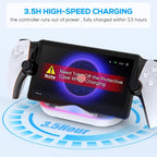 FASTSNAIL Charging Stand for PS Portal Remote Player, Portable Charge Dock Station with 14 RGB Light Modes and Type-C Cable, Charge Base Holder Accessories for PlayStation 5 Portal Console