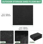 M METERXITY Outdoor Storage Shed Mat, 10x10 FT Waterproof Small Shed Flooring Mat for Patio Furniture Floor Protecting from Wear/Liquid/Dust/Oil, Non-Slip Carport Pad [Grey]