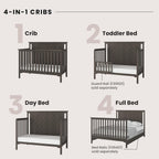 Child Craft Hampton Flat Top Crib and Changing Table Nursery Set, 2-Piece, Includes 4-in-1 Convertible Crib and Changing Table, Grows with Your Baby (Dapper Gray)