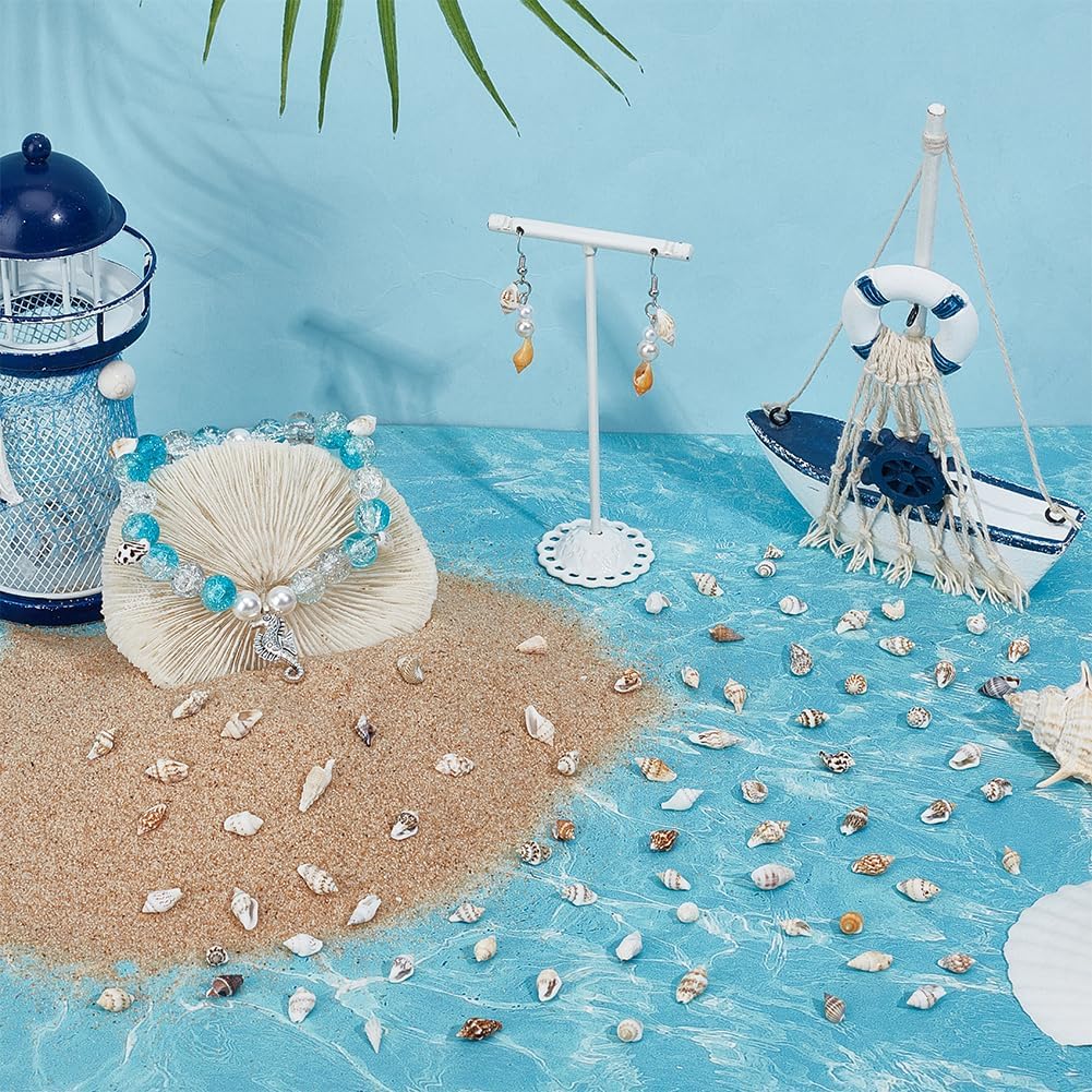 PH PandaHall 1400-1500pcs Tiny Sea Shells 7-12mm Tiny Crushed Shells Miniature Shell NO Hole Seashells Ocean Spiral Seashells for Resin Crafting Candle Home Party Wedding Fish Tank Vase Filler