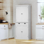 ARTPOWER 72" Pantry Storage Cabinet with Drawer, Freestanding Tall Cupboard Storage Cabinet, Utility Pantry with Door Shelves and 2 Adjustable Shelves for Kitchen, Dining Room,Living Room, White