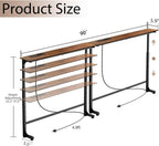 Keelian 90 inch Narrow Console Table with Outlet,Adjustable Height(25"-37") Behind Sofa Table,Couch Behind Table Skinny,Couch Shelf with Charging Station,Long Entryway Tables for Living Room, Brown