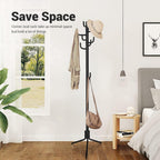 Standing Coat Rack, Metal Coat Rack Freestanding with 9 Hooks, Coat Tree, Modern Coat Hanger Stand for Entryway,Bedroom, Hallway, Office, Perfect for Hats, Bags, Clothes, Black