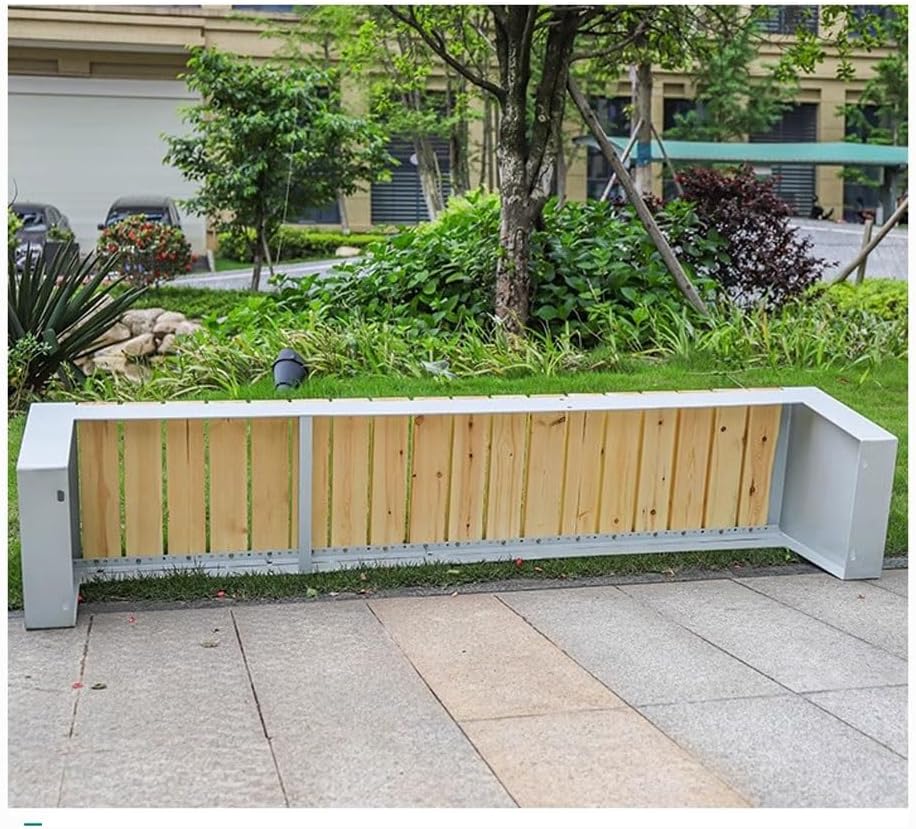 Patio Benches for Outdoors Outdoor Benches, Shopping Mall Seats, Square Community Solid Wood Leisure Public Backrest Garden Benches for Outdoors