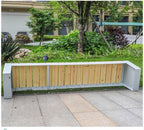 Patio Benches for Outdoors Outdoor Benches, Shopping Mall Seats, Square Community Solid Wood Leisure Public Backrest Garden Benches for Outdoors
