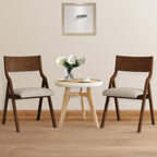 Ball & Cast Folding Dining Chairs Set of 2,Portable Kitchen Chairs with Padded Cushions,Ergonomical Design,Foldable Wood Dining Chairs for Dining Room,Restaurant,Kitchen,Office,Indoor,Taupe+Walnut