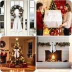 Wreath Sash for Front Door, 2Pcs White Sash for Wreath, Embroidery Blanks Sashes for Embroidery Monogram Home Party Wedding Christmas