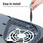 Metal Cooling Dust Cover for PS5 M.2 SSD Expansion Slot Radiator with New Vent (Gray)