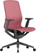 Laura Davidson Furniture Waverly Mesh Office Chair - Mid Back Mesh Chair, Adjustable Height & Arm Rest, Swivel, Seat Tilt - Red Mesh/Dark Grey Frame