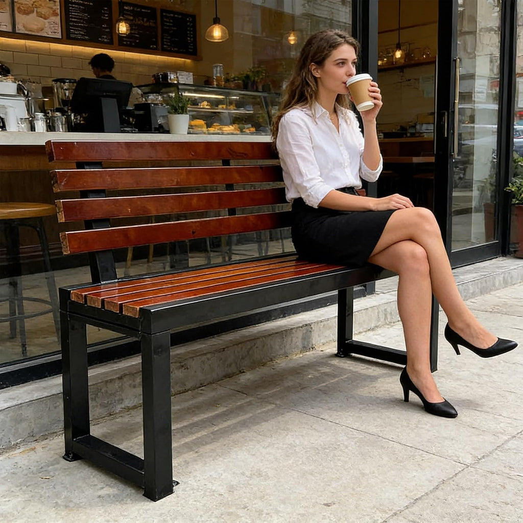 Park Bench Outdoor, Galvanized Steel Outdoor Bench, Windproof and Rainproof, Suitable for Gardens, Courtyards, Residential Areas, and Lawns(180x40x85cm/71x16x33in)