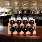 Wooden Wine Rack, countertop Wine Rack, 8-Bottle Stackable Wine Storage Rack, DIY Assembled Wine Holder, Used in Kitchens, countertops, etc (2 Layers with 8 Bottles)