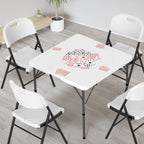 VINGLI 34" Fold in Half Square Table, Bi-Folding Commercial Portable Plastic Dining Table for Kitchen Outdoor Party Wedding Event, White