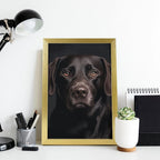 TecLikcL Personalized Modern Prints for Home Decorations, Canvas Black Lab Dog Art Pictures for Hanging Wall, Decor Frame Painting Golden for Living Room, Bedroom, Bathroom 08x12inch(20x30cm)