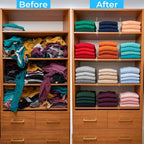 [Extra Tall Version] Clear Shelf Dividers for Closet Organization, 6 Pack Adjustable Acrylic Wardrobe Separator for Clothes, Purse, Kitchen & Bathroom Storage, Space Saving Closet Organizer 12 Inches