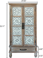 Vintage Kitchen Pantry Cabinet, Freestanding Farmhouse Storage Cabinet with 2 Shelves and 1 Drawer, Tall Cupboard for Kitchen, Living Room, Dining Room and Bathroom, Vintage