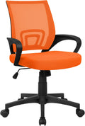 Shahoo Office Chair Swivel Task Seat with Mid-Back, Ergonomic Waist Support, Mesh, Orange