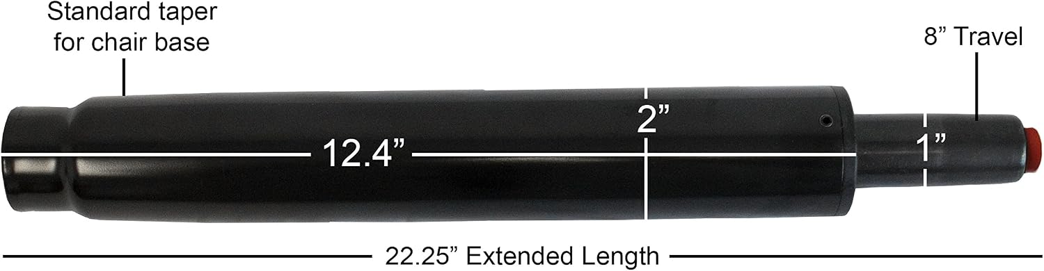 chairpartsonline Heavy Duty 8" Stroke Replacement Drafting Stool Gas Lift Cylinder Pneumatic Shock - Medium Stool Height - S6115-HD