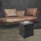 Side Table, Industrial Metal End Table Shipping Container Style,Wrought Iron Cabinet Side Table with Lock Small Storage Nightstand for Bedroom, Living Room Bar Office