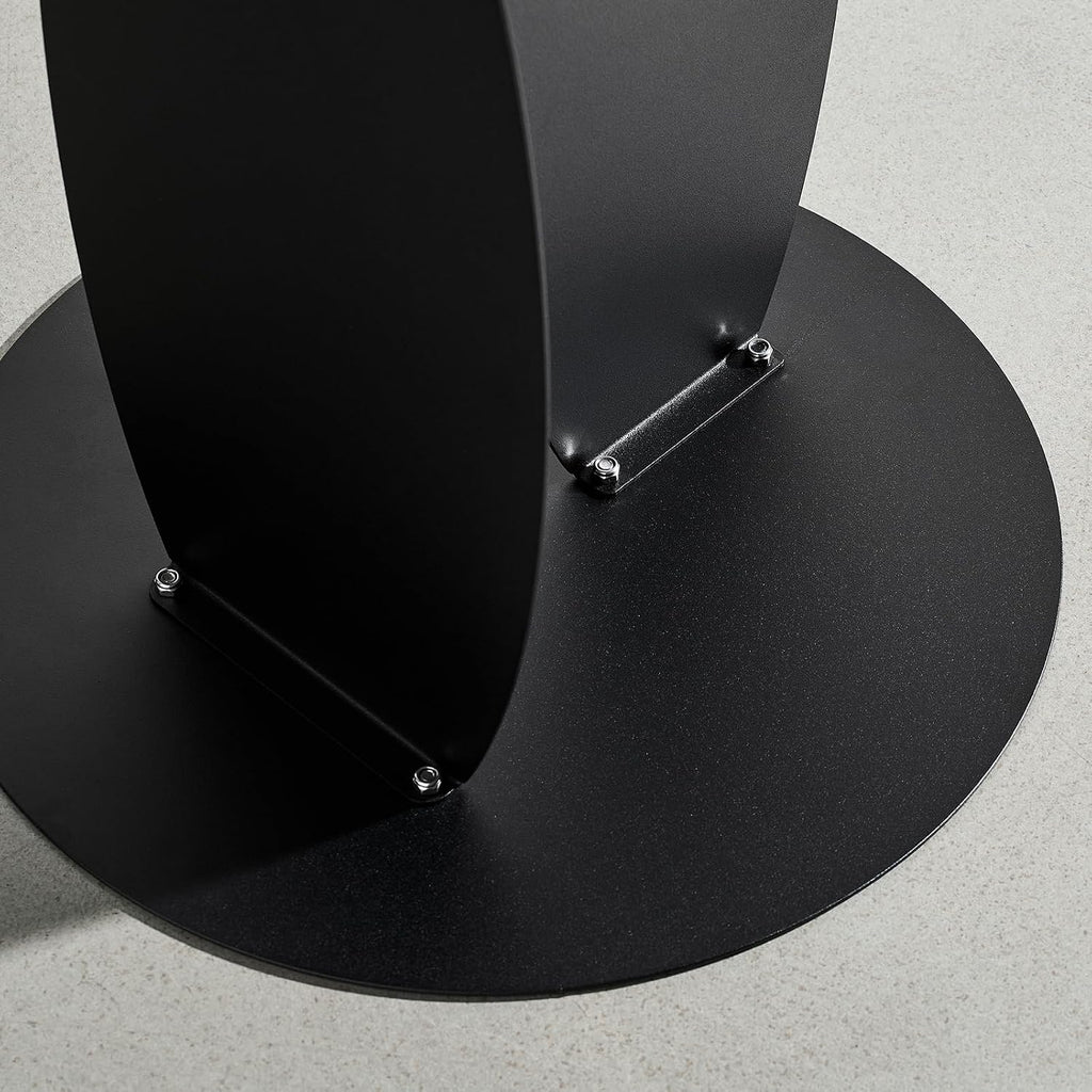 VEYRA Minimalist Round Metal End Table, 16.54" Accent Side Table, Heavy-Duty Solid Steel Side Table for Living Room & Bedroom, Easy Assembly, Matte Black
