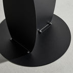 VEYRA Minimalist Round Metal End Table, 16.54" Accent Side Table, Heavy-Duty Solid Steel Side Table for Living Room & Bedroom, Easy Assembly, Matte Black