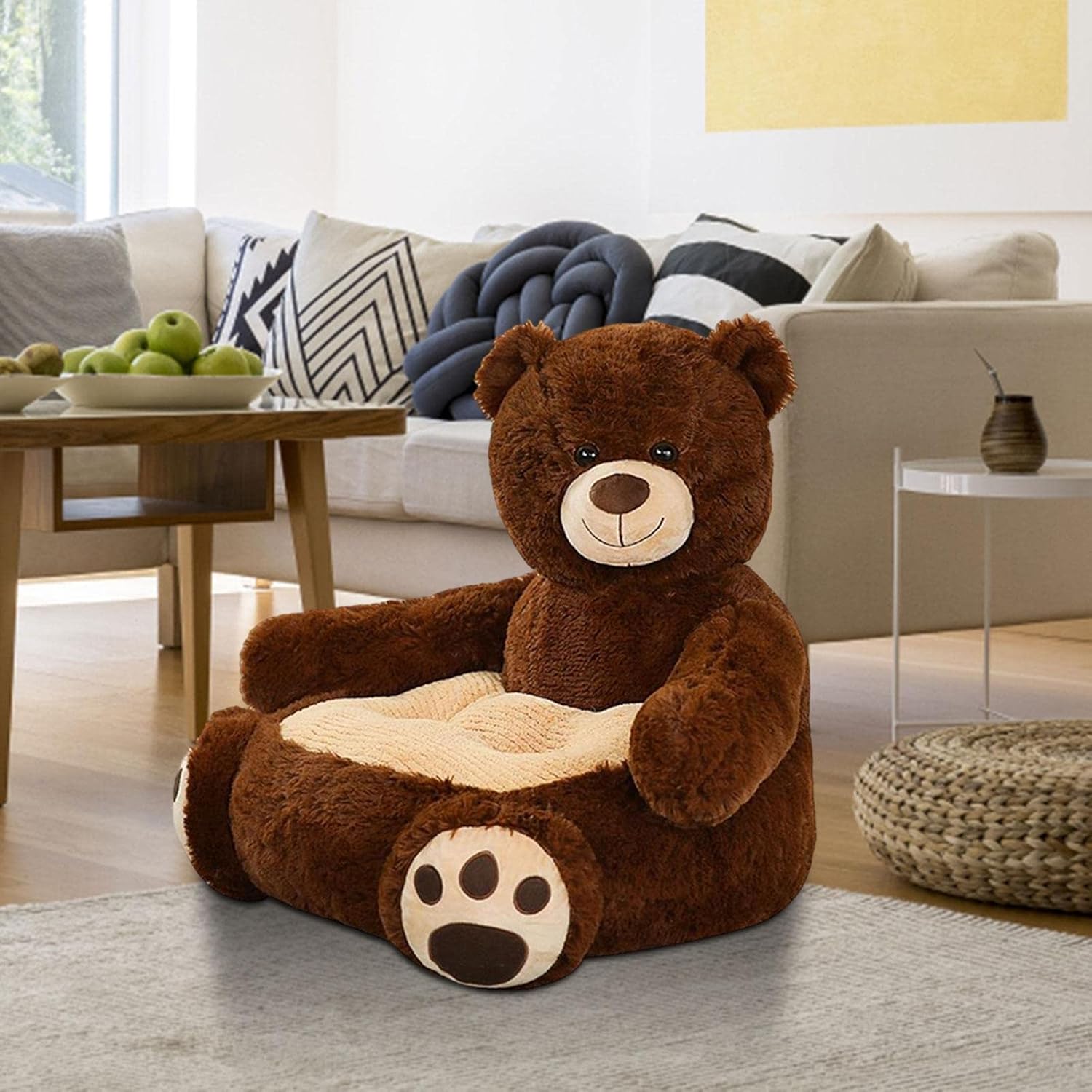 Kids Sofa Seat, Animals Shaped Seat Cushion for Bedroom Living Room Home Decor, Bear
