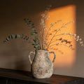 MILÖNGA Ceramic Vase Raw Terracotta Vase for Centerpieces,Modern Farmhouse Rustic Vintage Flower Vase for Pottery Barn Home Decor,Living Room,Kitchen Bedroom (Brown, 7.5 Inches)