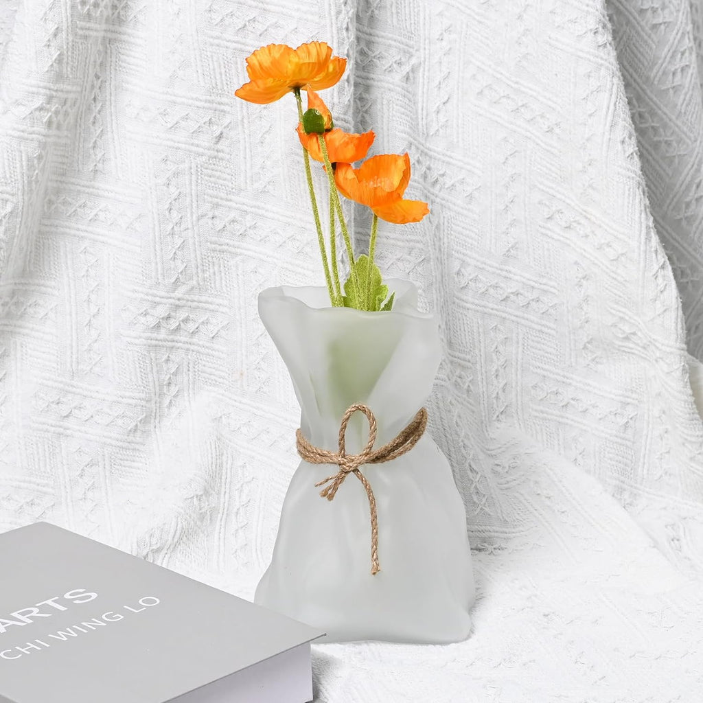 Kaitnax Glass Vases Irregular Shaped Flower Vase Art Decorative Flower Vase for Wedding, Dinning, Bookshelf, Home Decoration or Gift