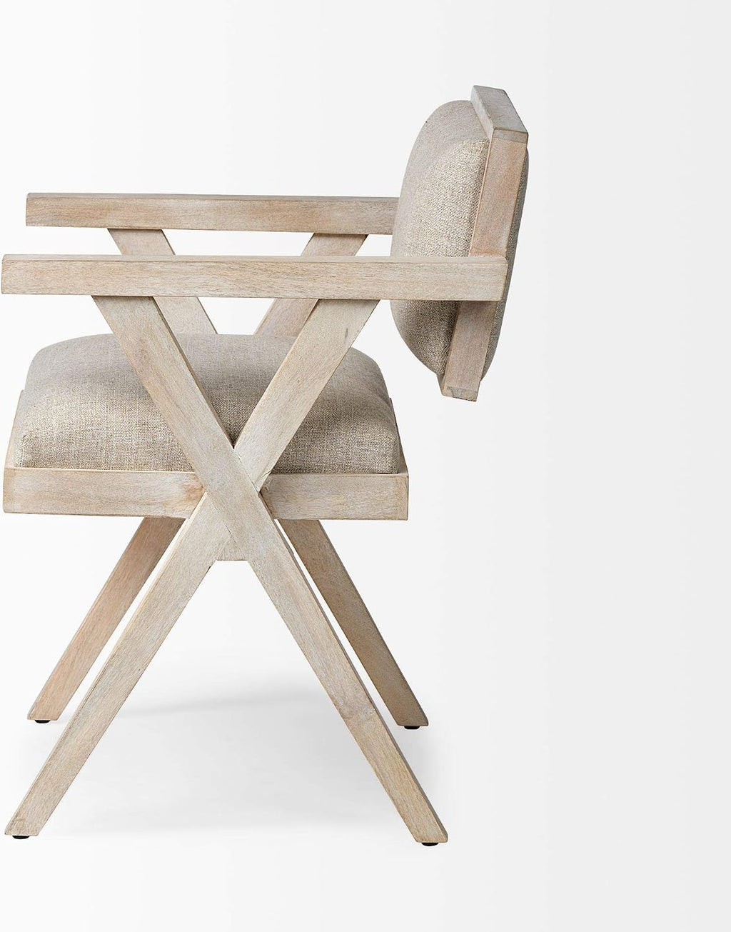 Mercana Furniture & Decor Director's Chair Topanga II by Mercana Armchair, 23.0L x 22.0W x 31.5H, Whitewashed | Cream