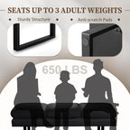 Furniwell Waiting Room Bench with 3 Seats,Faux Leather Reception Bench Upholstered Office Guest Chair Seating,Waiting Room Chair for Salon,Conference Room and Shop (Black)