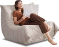 Modern Living Room, Adult Bean Bag Floor Sofa, Super Soft and Comfortable Memory Foam Lazy Sofa, Togo Recliner Furniture, Suitable for Balcony Bedroom Fireside Chair (Apricot)