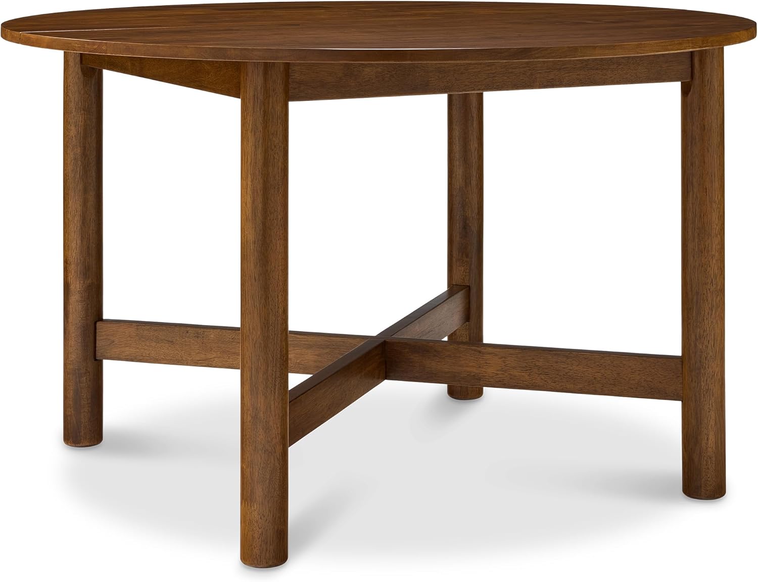 Best Choice Products Solid Wood Dining Table for 4-6, Kitchen Table, 47" Round Table, Modern Farmhouse, Space Saving for Dining Room, Kitchen, Or Living Room, Easy Assembly - Walnut