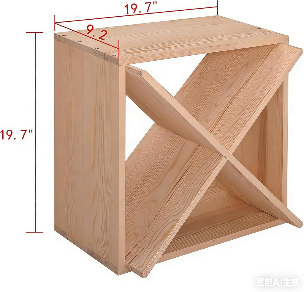 JAXPETY 24 Bottle Wine Rack Holder Compact Cellar Cube Bar Storage Kitchen Decor Wood Display Home,Natural