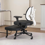 Rolling Cross-Leg Chair,Kneeling Chair with Backrest,Ergonomic Posture with Armrests,45-60cm Adjustable Positions,for Office Home(Size-2)