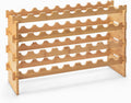 Amazon Basics Stackable Natural Bamboo Wine Rack, 36 Bottle Capacity, Easy to Assemble