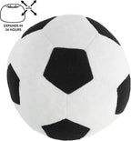 Heritage Kids Round Soccer Foam Filled Bean Bag Chair 24" x 16", Plush Sherpa Sports-Themed Foam Stuffed Ottoman Pouf, Lightweight Kids Room Decor, Playroom & Bedroom Seating