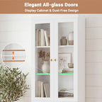 Cyclysio Kitchen Pantry Cabinet, 80" Wood Pantry Storage Cabinet with Doors and Adjustable Shelves, Kitchen Cabinet with Thickened Top Panel, Tall Cabinet for Livingroom, Pantry, Bathroom, White