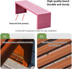 Weatherproof Metal Garden Bench, Small Outdoor Patio Bench, Heavy Duty Front Porch Decor, Outside Park Potting Bench Furniture for Backyard, Lawn & Outdoor Use (Coral)