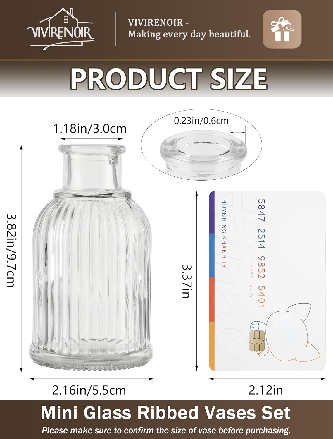 Glass Bud Vases Set of 24, Small Flower Vase in Bulk, Clear Mini Ribbed VaseS for Centerpieces, Modern Wedding Reception Table Decorations