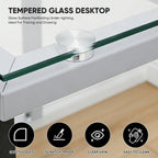 Magshion Professional Drafting Table for Adults Teens, Tilting Glass Tabletop Art Craft Desk Diamond Watercolor Paintings Sketching Work Station for Home Office Reading, Writing, Crafting (Clear)