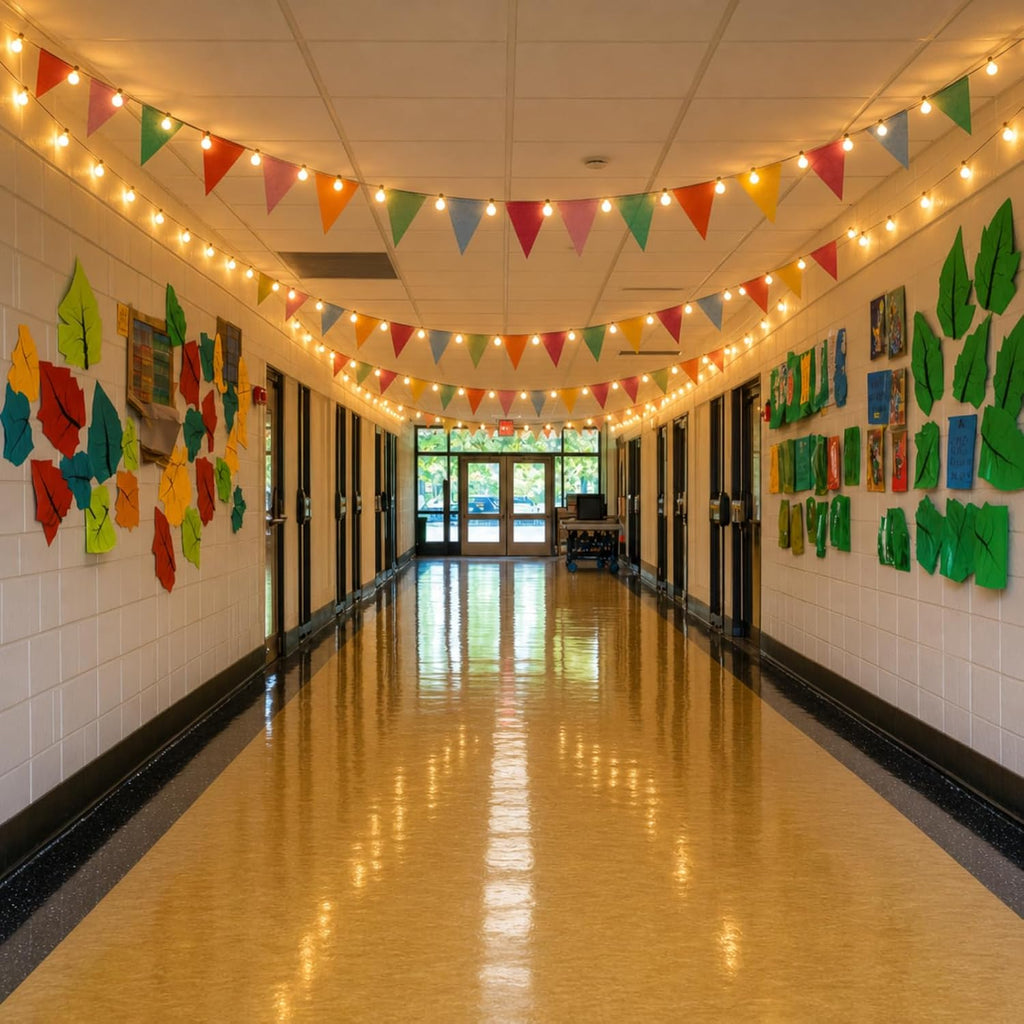 80 LED Hanging String Lights with Banner Flag Decor for Classroom Include 36ft Pastel Pennant Banner Flag 33ft Battery String Lights for Classroom Bulletin Board Wall Display School Decor