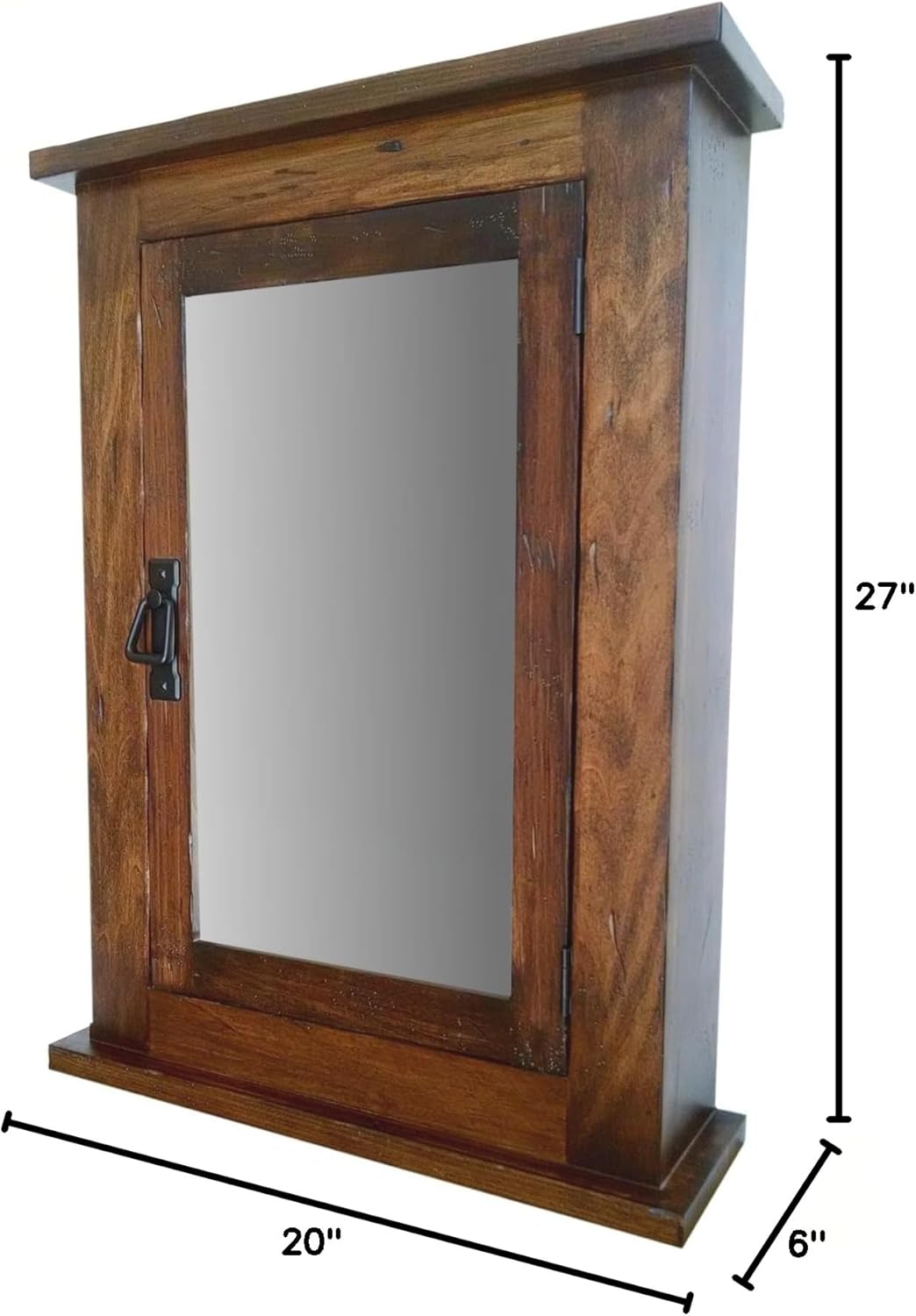 Dijkoo ZyduzscAT NUOTIRUIS Primitive Mission Medicine Cabinet/Surface Mount/Distressed Medium Finish/Solid Wood & Handmade C