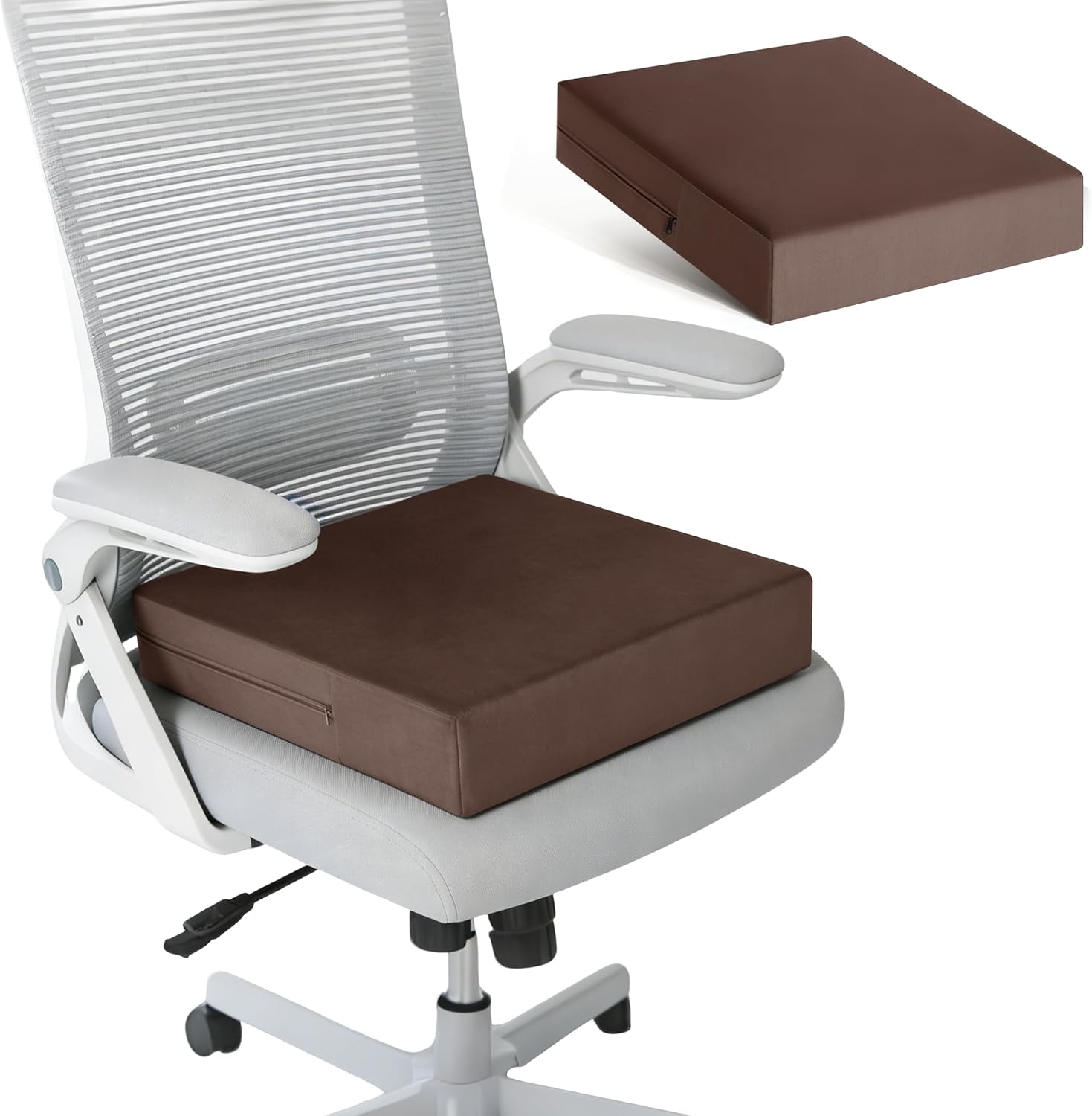 Tromlycs Chair Seat Cushions for Recliners Gel Memory Foam Extra Large Chair Cushions for Seniors 18 x 18 x 4 Inch Brown