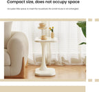 Guyii Modern Side Table, Cream White C-Shaped Sofa Table, Space-Saving End Table for Living Room, Bedroom, Sofa, Office, Easy Assembly